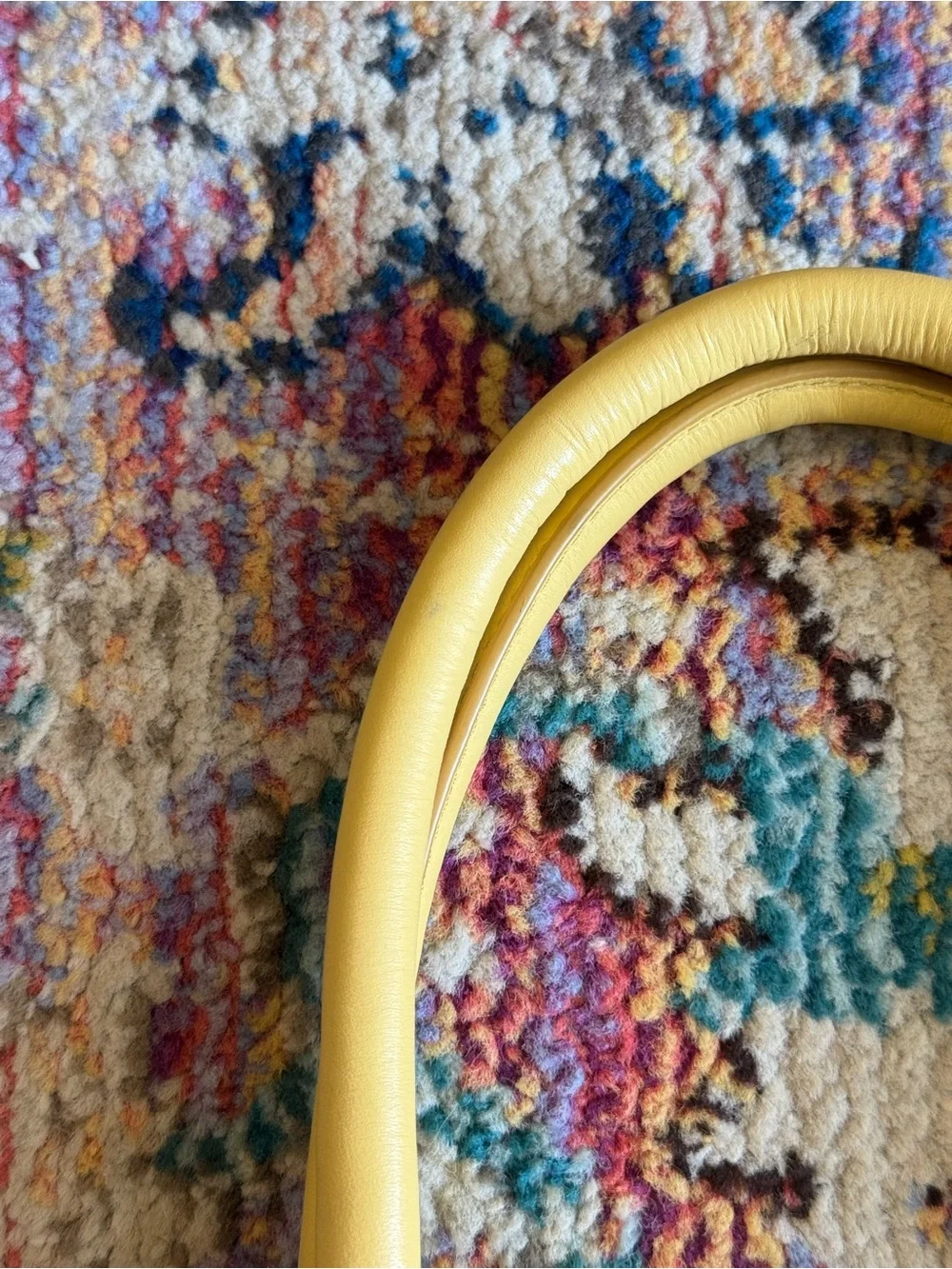 J. Crew Natural Woven Straw Mini-Tote with Yellow Leather Trim
